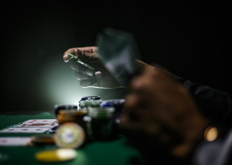 Casino player in a gaming venue, illustrating affiliate marketing in gambling in Bulgaria